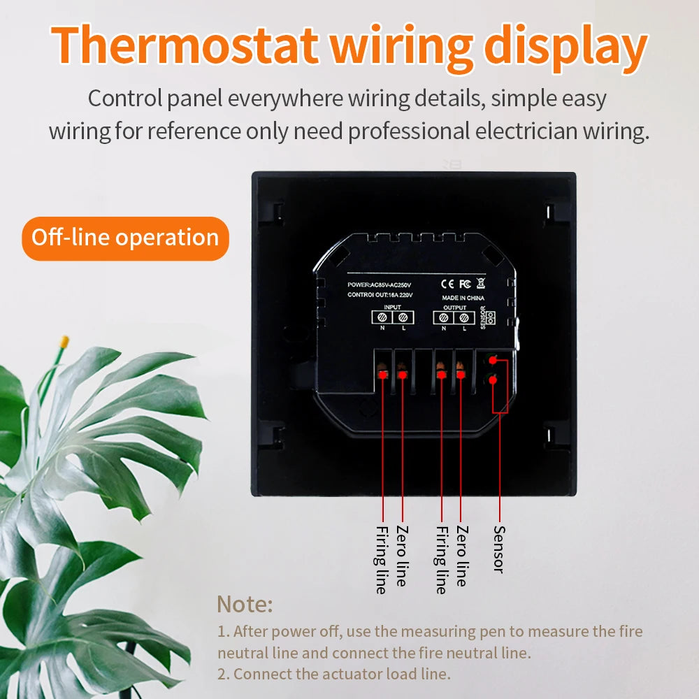 Smart LCD Touchscreen Thermostat 16A Temperature Controller for Electric Floor Heating Systems