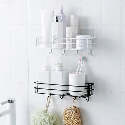 Corner Iron Bathroom Shelf Kitchen Organizer Rack Shower Caddy for Shampoo and Accessories Storage