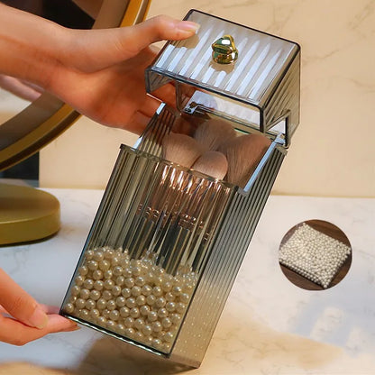 Dustproof Makeup Organizer Box – Lipstick, Brush, Skincare & Palette Storage for Desktop Use