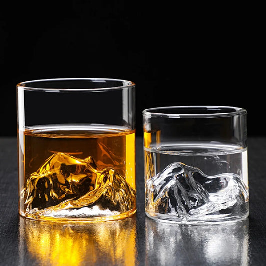 Creative Iceberg-Shaped Whiskey Glass – 3D Mountain Design Whisky Rocks Glasses for Home, Kitchen, Wine, and Liquor Shots