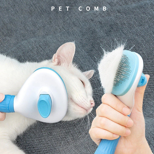 Pet Grooming Brush – Stainless Steel Comb for Long-Haired Dogs & Cats, Hair Removal and Cleaning Tool