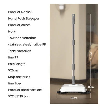 All-in-One Manual Sweeping Broom & Dustpan Set – Hand-Push Floor Sweeper & Vacuum Cleaner for Home Use