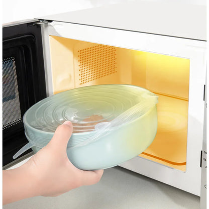 6 Pieces Food-Grade Silicone Stretch Lids – Reusable Airtight Universal Round Covers for Kitchen Use