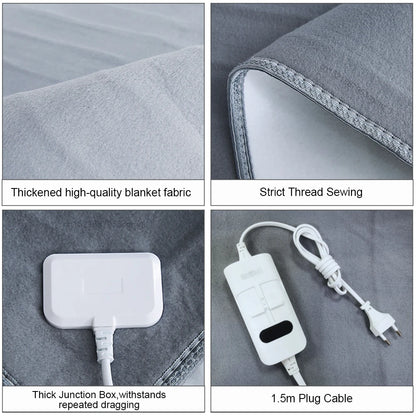 220V Electric Heating Blanket with Automatic Thermostat – Thickened Thermal Mattress Warmer for Room and Body Heating