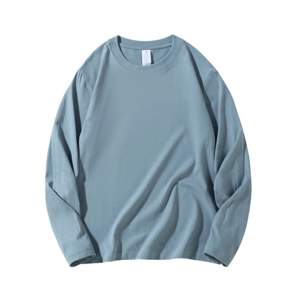 MRMT 2025 Men's 100% Cotton Long Sleeve T-Shirt – Solid Color Crew Neck Casual Top