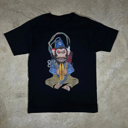 Y2K-Inspired Gothic Graphic Tee with Night School Print for Men and Women — Harajuku Hip Hop Streetwear, Unisex Boxy Fit, Short Sleeve Sweatshirt
