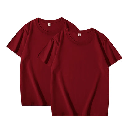 2-Pack Unisex Solid Color T-Shirts – 100% Cotton, Loose Fit, Short Sleeve, Basic Everyday Tees for Men & Women, White & Black Options