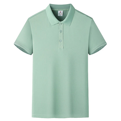 Men's Solid Color Polo Shirt – Summer Short Sleeve, Breathable & Comfortable Casual Top