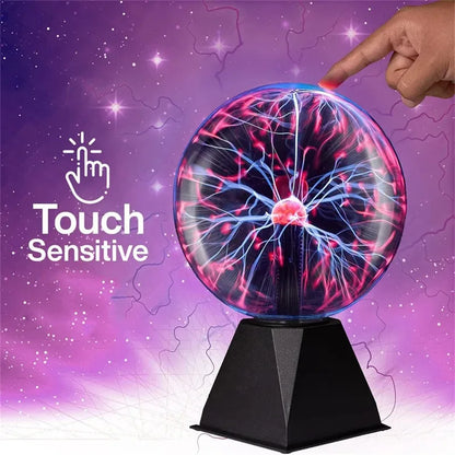 3/4/5/6 Inch Plasma Globe Lamp – LED Touch-Sensitive Magic Ball Night Light for Bedroom Decoration &amp; Kids Gifts &nbsp;