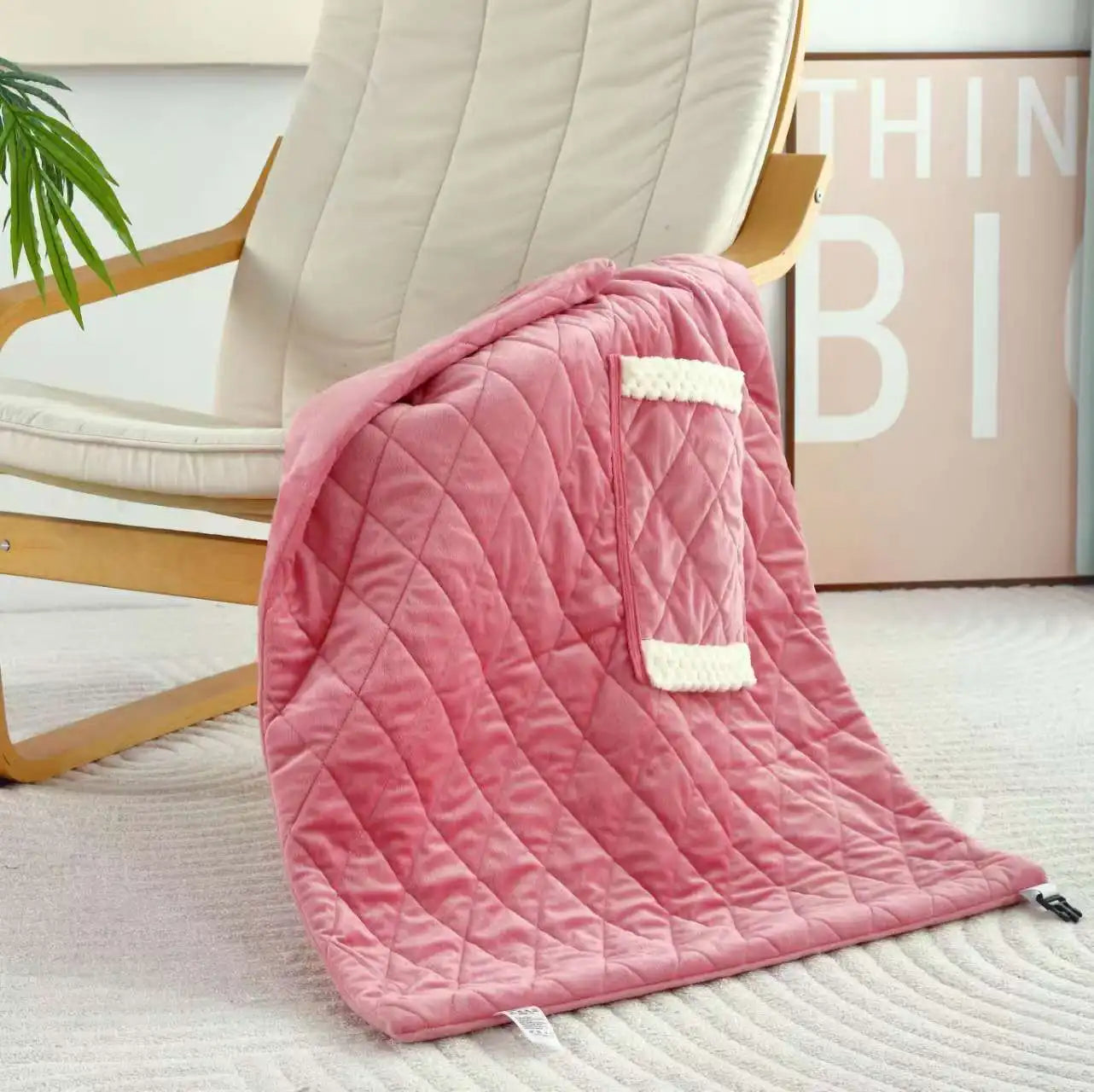 Single Battery-Powered USB Heated Blanket, Washable and Rechargeable Electric Throw for Family Use