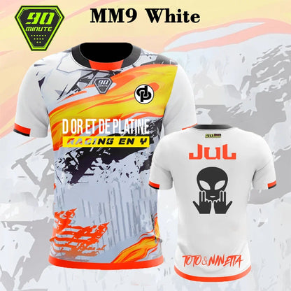 2025 Summer Men’s 90-Minute Series Loose Fit Breathable 3D Printed Short Sleeve Sports Fitness Oversized T-Shirt