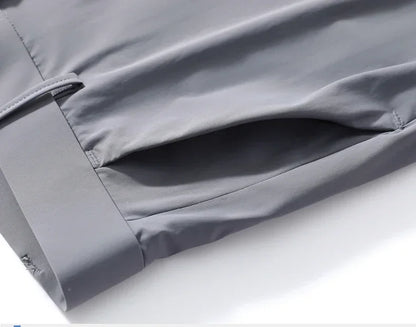 Men's Summer Lightweight Stretch Suit Pants – Slim Fit Korean Style Business Casual Trousers with Elastic Waist