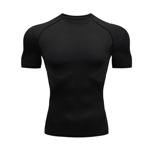 Men’s Summer Compression Workout T-Shirt – Tight-Fit Quick-Dry Athletic Tee for Gym, Running, and Fitness Training