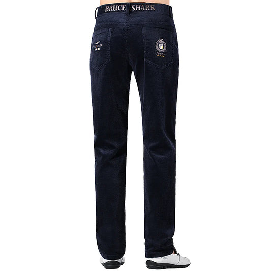 Men’s New Winter Stretch Corduroy Pants by Bruce & Shark – Thickened Cotton Casual Trousers, Loose Fit, Mid-Rise, Fashionable, Available up to Size 40