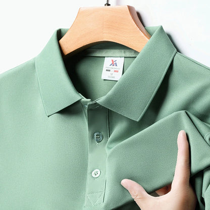 Men's Solid Color Polo Shirt – Summer Short Sleeve, Breathable & Comfortable Casual Top