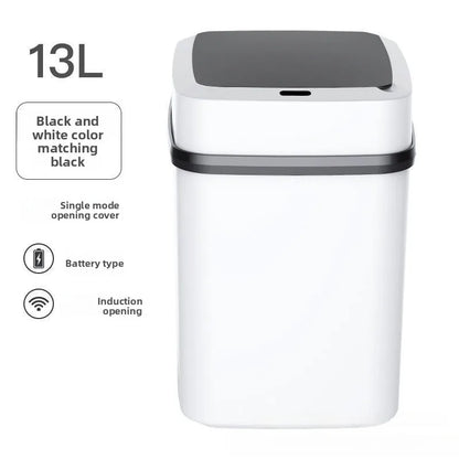 13L Automatic Sensor Trash Can – Smart Touchless Bin with Lid for Bathroom, Living Room &amp; Toilet Use