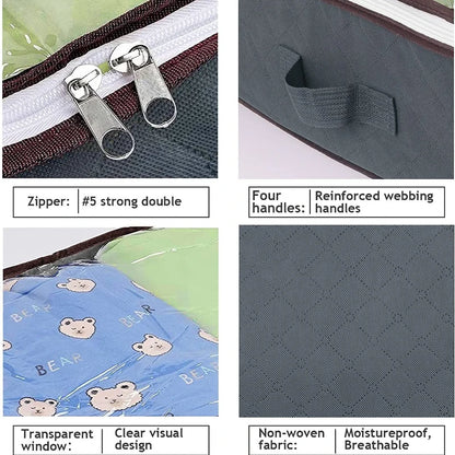 Large Foldable Underbed Storage Bag with Durable Handles – Fabric Organizer for Bedding, Linens &amp; Seasonal Items, Space-Saving Solution &nbsp;