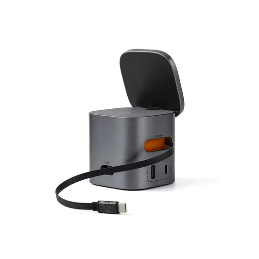 80W 6-in-1 GaN Fast Charger with Wireless Magnetic Adapter – Universal Multifunction Laptop Charging Hub (100-240V, 50/60Hz)