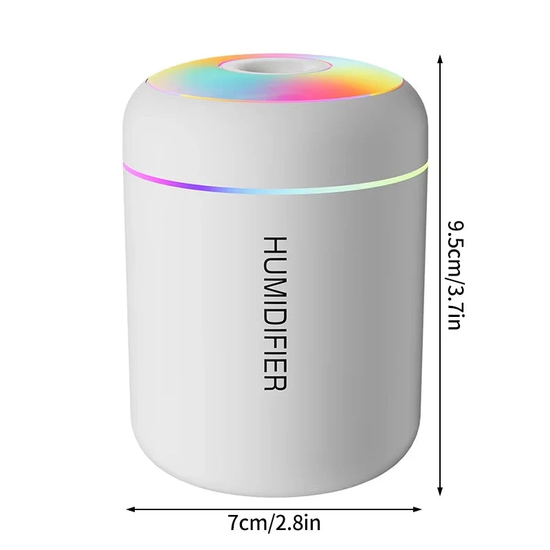 180ML USB Mini Air Humidifier &amp; Aroma Diffuser – Essential Oil Mist Maker with Colorful LED Lights for Home, Car, and Office
