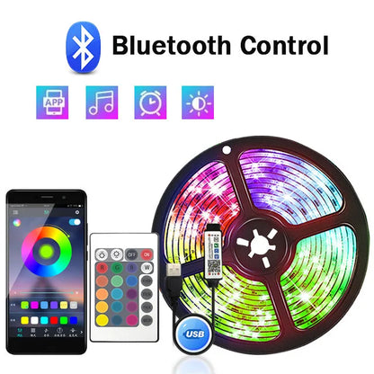 USB-Powered RGB LED Strip Light (1–30M) – 5V Flexible Color-Changing Light Tape for DIY Room &amp; Home Decor