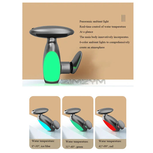 360° Rotating LED Basin Faucet with 4 Water Modes, Pull-Out Spout & Temperature Sensor – Drip-Free Hot & Cold Mixer Tap