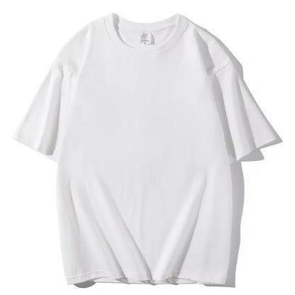 Unisex 100% Cotton Summer T-Shirt – Casual Loose Fit, Breathable Solid Color Tee for Men & Women