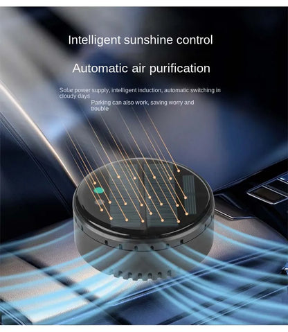 Solar-Powered USB Car Air Purifier – Compact Auto Air Freshener &amp; Odor Eliminator with Solar Charging