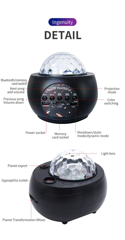Star, Galaxy, Planet, projector, night light, 15-color Nebula, starry sky light, remote control music, atmosphere light