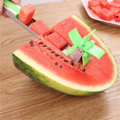 Stainless Steel Watermelon Slicer with Windmill Blade – Easy Fruit Cutter & Salad Tool for Kitchen