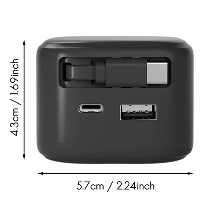 Advanced 35W USB Type-C Retractable Fast Charger | PD Travel Adapter with Lithium Battery Support – US Plug