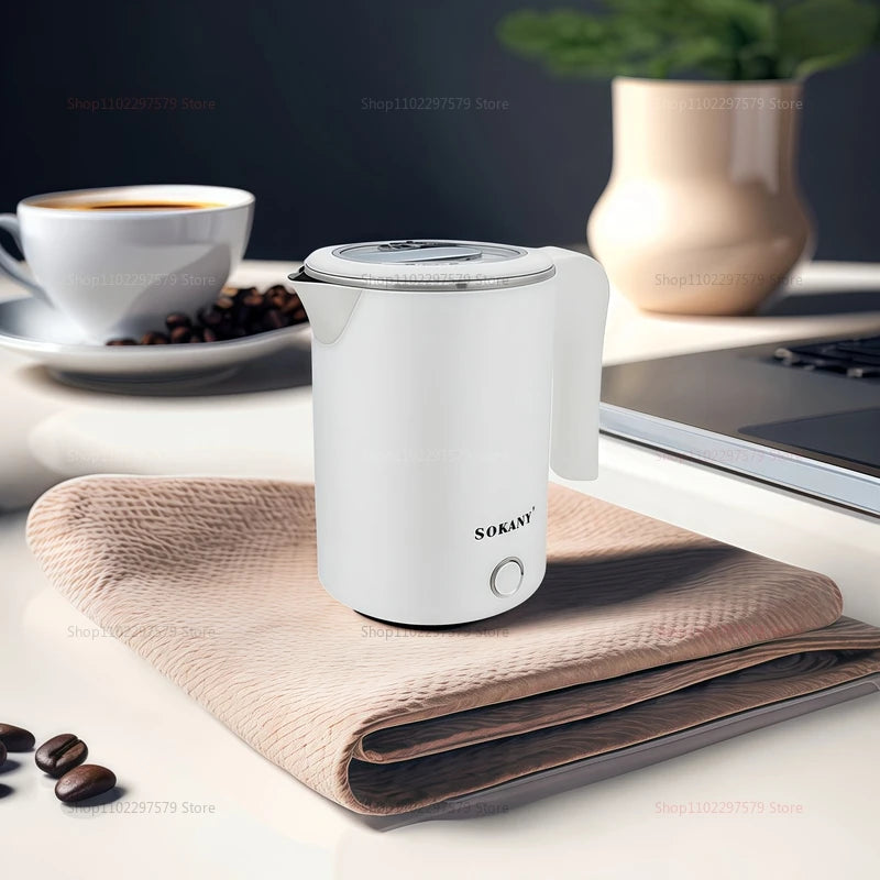 Compact 500ML Stainless Steel Electric Travel Kettle – Portable Water Boiler for Tea, Coffee, Home, Hotel &amp; Camping Use