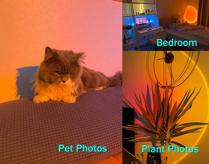USB Sunset Projection Lamp – Ambient Mood Light for Bedroom, Living Room, Bar, and Photography Backdrops &nbsp;
