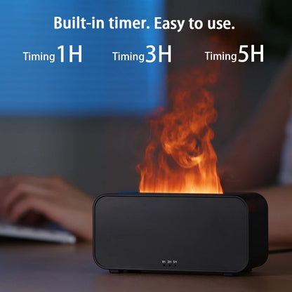 USB Flame Effect Humidifier with Aromatherapy – 7-Color LED Night Light, Low Noise, Essential Oil Diffuser for Multi-Scene Use &nbsp;