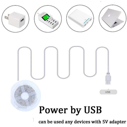 DC 5V USB Flexible LED Strip Lights 2835 Tape Ribbon for Home and Room Decoration, 1-5m Warm White LED Backlight for TV &nbsp;