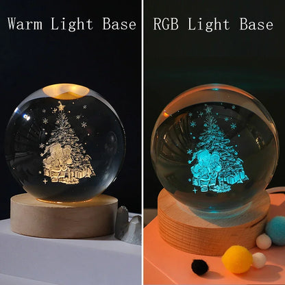 3D Laser Engraved Solar System Crystal Ball Night Light – Planet Globe Lamp for Home Décor, Astronomy Gift, Birthday Present