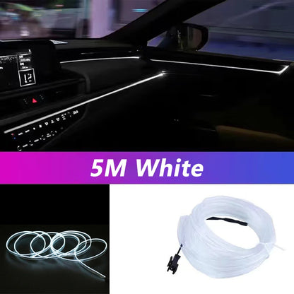 5M LED Car Interior Ambient Light Strip – Flexible Neon USB Decorative Wire for DIY Auto Styling &amp; Party Use