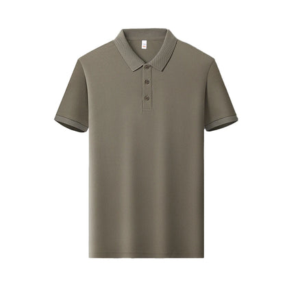 Men's Plain Short-Sleeve Polo Shirt – Summer Casual & Business Wear, Lightweight and Comfortable