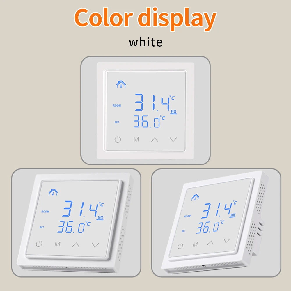 Smart LCD Touchscreen Thermostat 16A Temperature Controller for Electric Floor Heating Systems