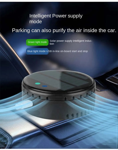 Solar-Powered USB Car Air Purifier – Compact Auto Air Freshener &amp; Odor Eliminator with Solar Charging