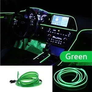 1/3/5M Flexible EL Wire Neon LED Strip for Car Interior Decoration – USB Powered DIY Ambient &amp; Party Lighting