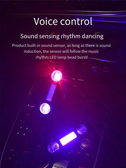 BLALION Wireless RGB LED Car Ambient Light – USB Rechargeable Star Projector with Voice Control for Interior &amp; Party Decoration