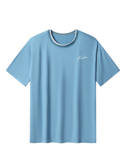 Men’s Summer Casual Crew Neck T-shirt with Unique Geometric Graphic Print — Short Sleeve Outdoor Top