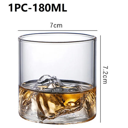 Creative Iceberg-Shaped Whiskey Glass – 3D Mountain Design Whisky Rocks Glasses for Home, Kitchen, Wine, and Liquor Shots