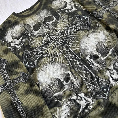 &nbsp; Women's Y2K Fairy Grunge Long Sleeve T-Shirt – Vintage Gothic Punk Graphic Tee for Casual Streetwear