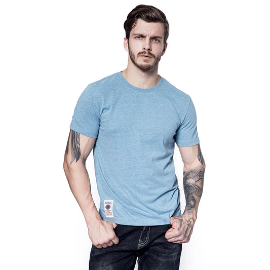 Men’s Classic Solid Color Cotton T-Shirt – Summer 2023 Collection | Casual O-Neck Basic Tee – High-Quality White &amp; Black Short Sleeve Top