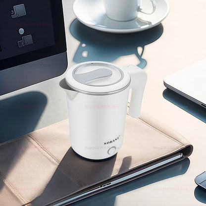 500ML Portable Electric Travel Kettle – Stainless Steel Water Boiler for Tea, Coffee, and More – Ideal for Home, Hotel &amp; Kitchen Use