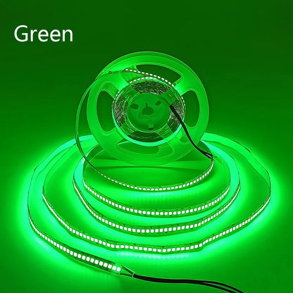 5M Flexible 2835 LED Strip Light, 240 LEDs/m, DC12V/24V – High Brightness, Cuttable Tape Light in Red, Green, Blue