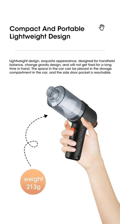 Cordless Handheld Car Vacuum Cleaner – Powerful Suction & Blower, Portable Mini Vacuum for Car and Home Use