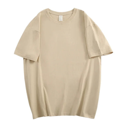 Unisex 100% Cotton Summer T-Shirt – Casual Loose Fit, Breathable Solid Color Tee for Men & Women
