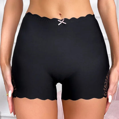 Women's Seamless Safety Shorts – Soft Breathable Modal Under Skirt Tights with Lace Trim